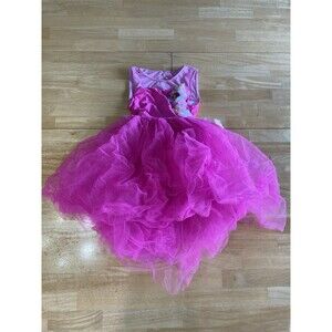 Disney Store Fancy Nancy Leotard Tutu Dance Tulle Girls 7/8 Pink Flowers